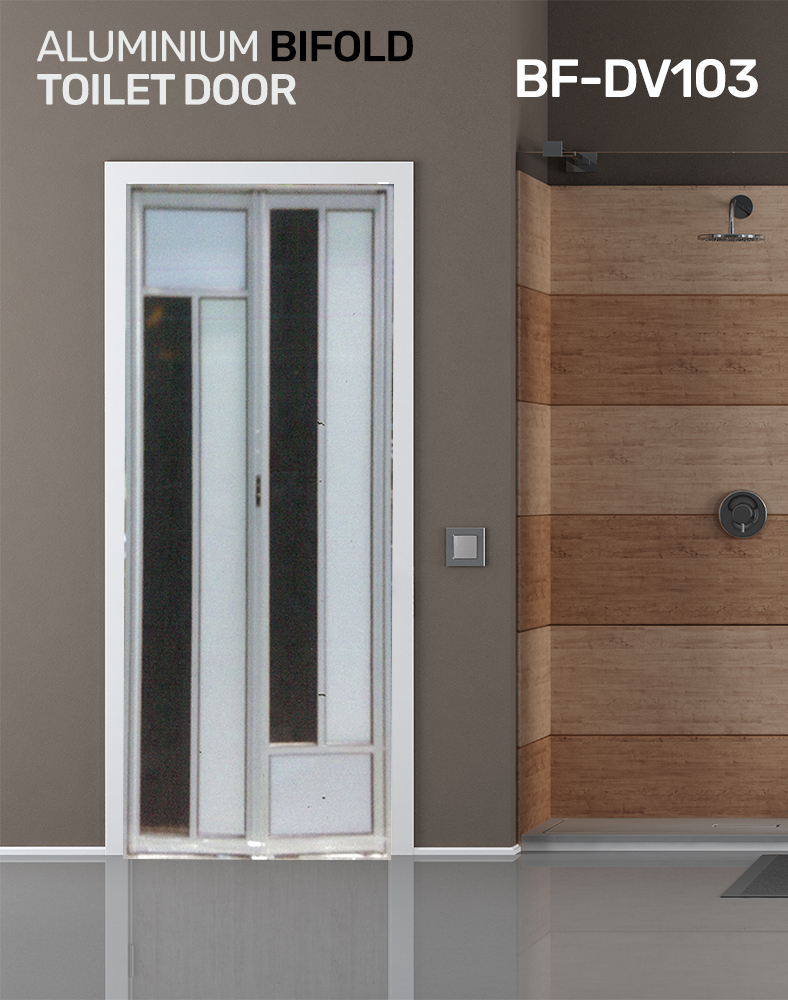 Aluminium BiFold Toilet Door BFDV103 Bifold Toilet Door Singapore