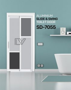 SD 7055 HDB Aluminum Slide & Swing Toilet Door