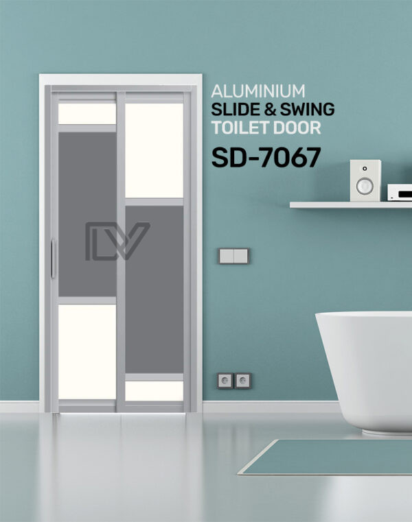 SD 7067 HDB Aluminum Slide & Swing Toilet Door