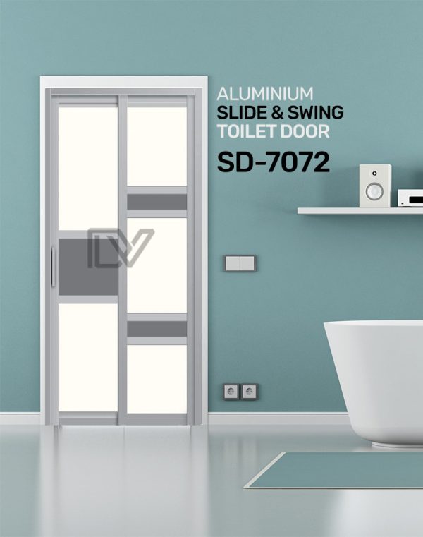 SD 7072 HDB Aluminum Slide & Swing Toilet Door