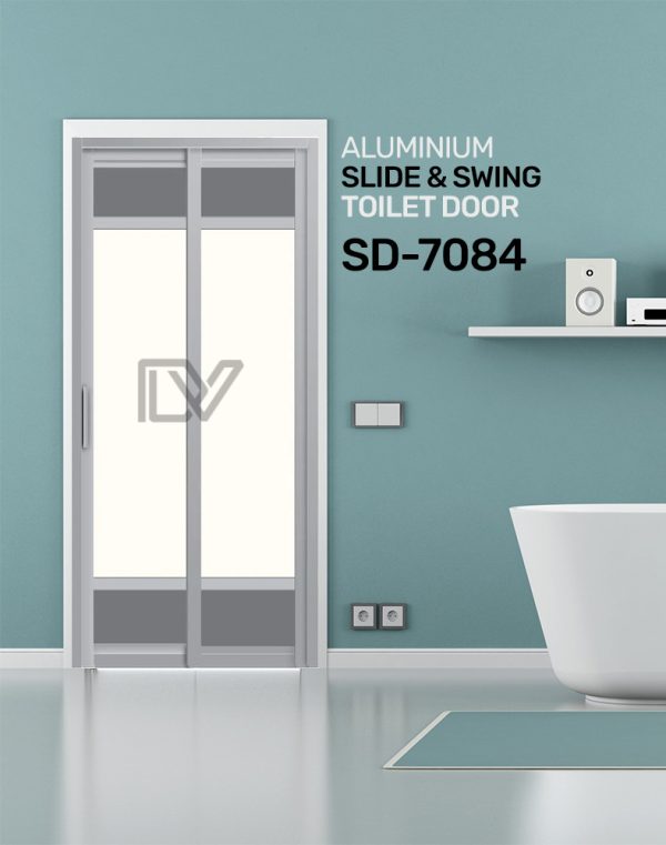 SD 7084 HDB Aluminum Slide & Swing Toilet Door