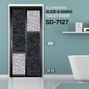 SD 7127 HDB Aluminum Slide & Swing Toilet Door