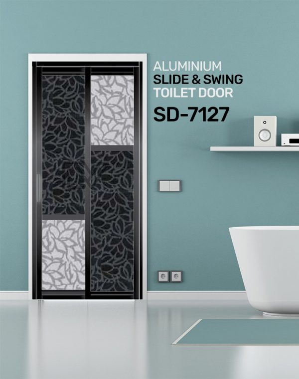 SD 7127 HDB Aluminum Slide & Swing Toilet Door